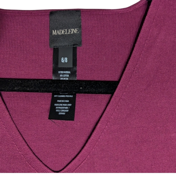 MADELEINE | Women's Short Sleeve Blouse Top | Wine | Size 6-8 Medium - German m - Picture 7 of 12